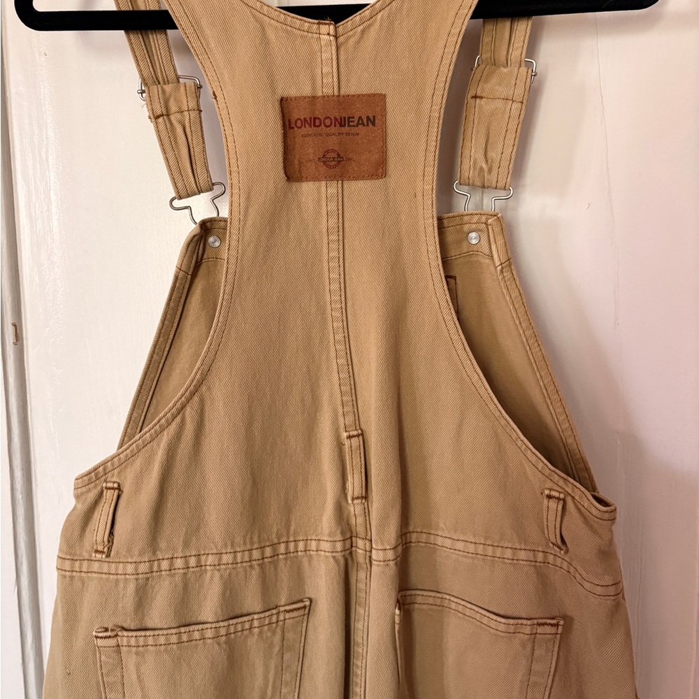Vintage Denim Women's Tan Overalls - Picture 2 of 5